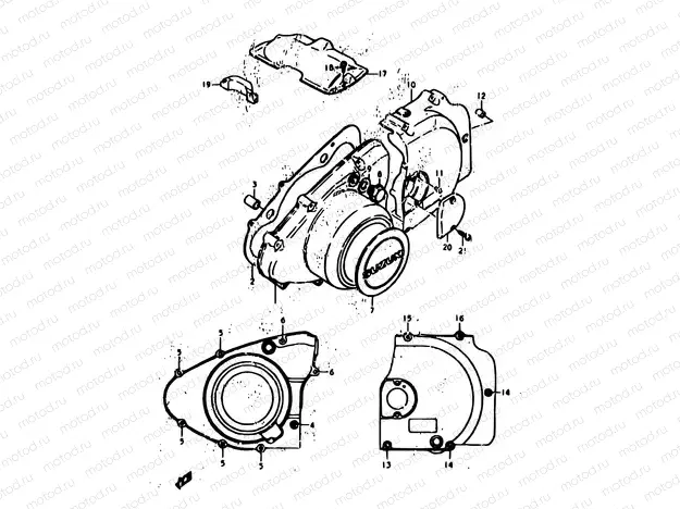 6 - CRANKCASE LH COVER