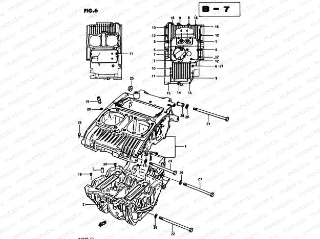6 - CRANKCASE (MODEL D)