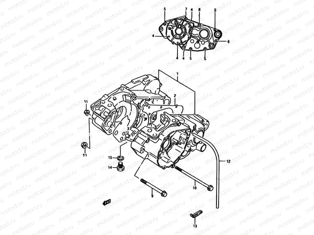 6 - CRANKCASE (MODEL H/J)
