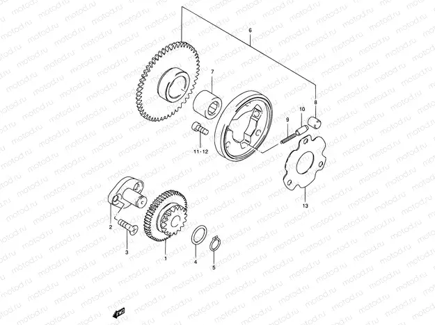 6 - STARTER CLUTCH (FB100DG/DR/DS/DV)