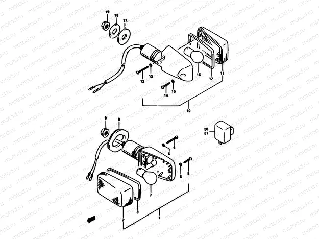 6 - TURN SIGNAL LAMP (E02,E21,E22)