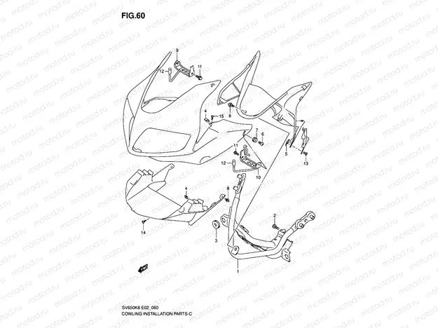 60 - COWLING INSTALLATION PARTS (WITH COWLING)