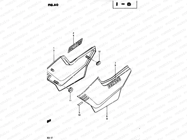 60 - FRAME COVER (GSX250Z E24)