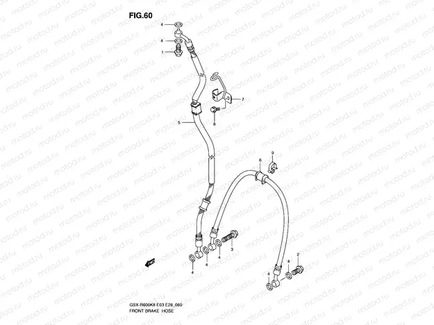 60 - FRONT BRAKE HOSE