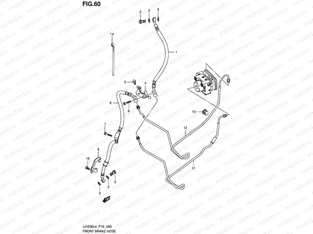 60 - FRONT BRAKE HOSE (UH200AL4 P19)