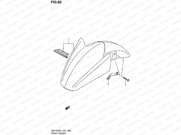 60 - FRONT FENDER (GSF1250SAL1 E24)