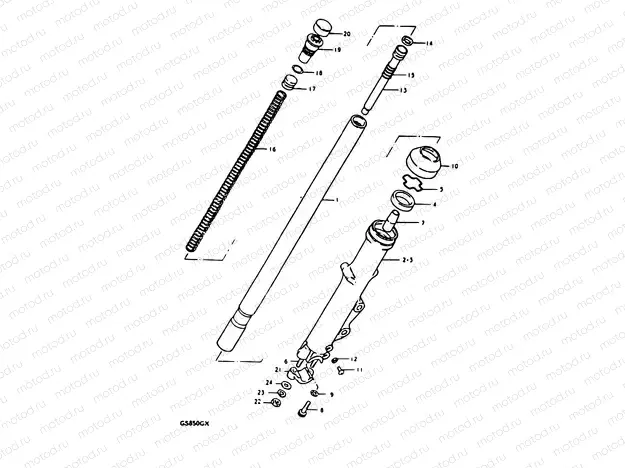 60 - FRONT FORK (E02, E04, E17, E18, E21, E22, E24, E25, E26, E34,