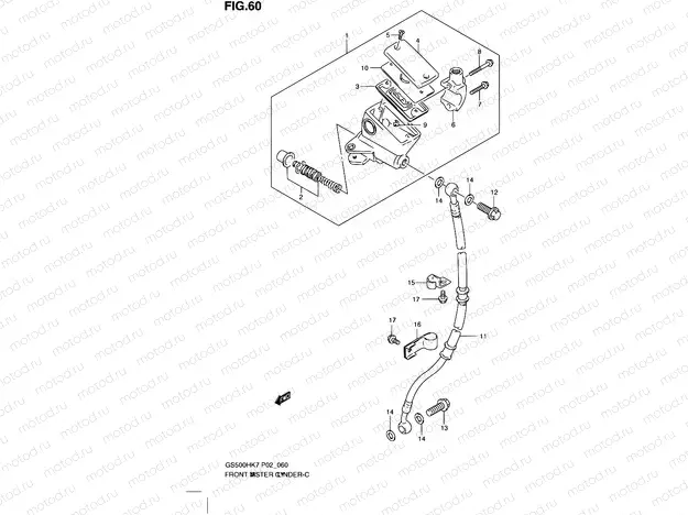 60 - FRONT MASTER CYLINDER (GS500HK7/HUK7/HK8)