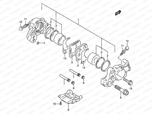 60 - REAR CALIPER (MODEL R/S)