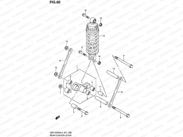 60 - REAR CUSHION LEVER
