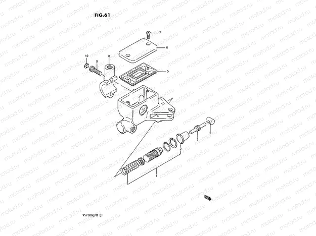 61 - CLUTCH MASTER CYLINDER (VS750GLFG/GLFH/GLEFH)