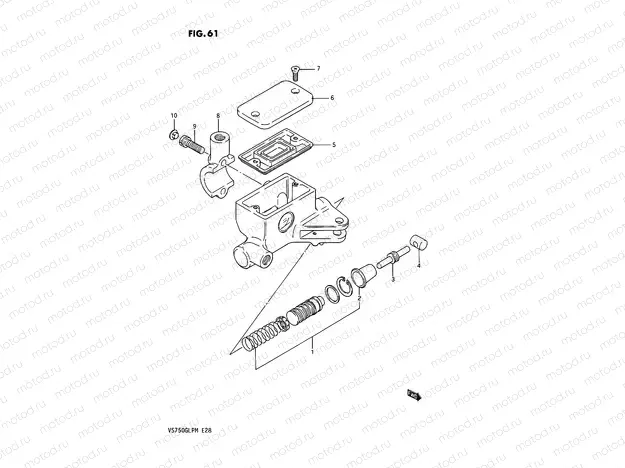 61 - CLUTCH MASTER CYLINDER (VS750GLF/GLFG/GLEFG/GLFH/GLEFH)