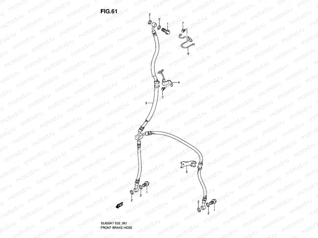 61 - FRONT BRAKE HOSE (DL650K7/K8/K9/L0/UEL0)