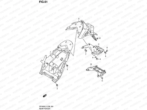 61 - REAR FENDER (SFV650L3 E28)
