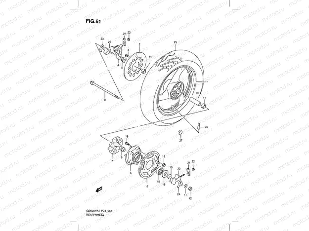 61 - REAR WHEEL