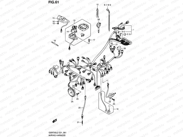 61 - WIRING HARNESS (GSR750AL2 E21)