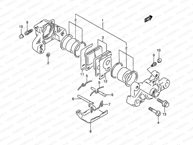61A - REAR CALIPER (MODEL S/T/V/W)
