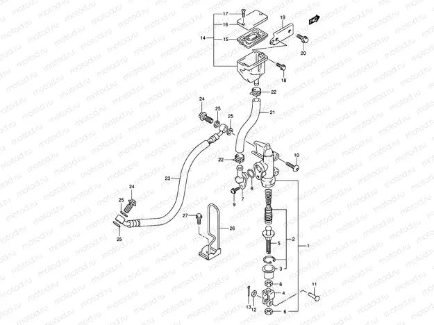 61A - REAR MASTER CYLINDER (SV1000K3/U1K3/U2K3/K4/U1K4U2K4/SK4/S1K4/S2K4)