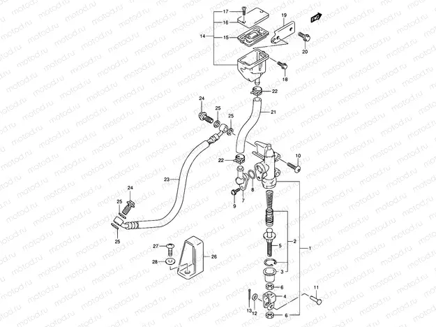 61B - REAR MASTER CYLINDER (SV1000K5/U1K5/U2K5/SK5/S1K5/S2K5)