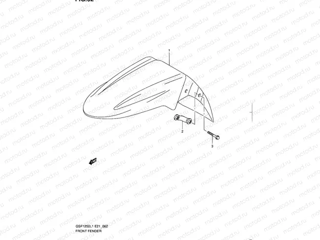 62 - FRONT FENDER (GSF1250L1 E21)