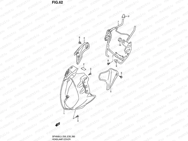 62 - HEADLAMP COVER
