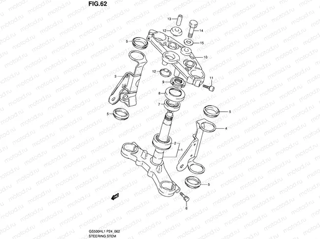 62 - STEERING STEM (GS500H)
