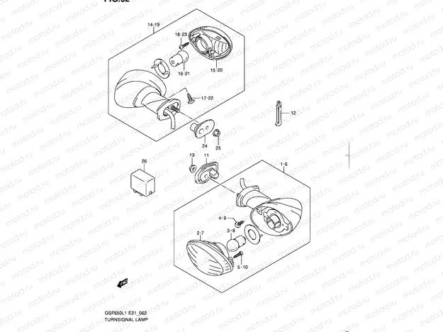 62 - TURNSIGNAL LAMP (GSF650SL1 E21)