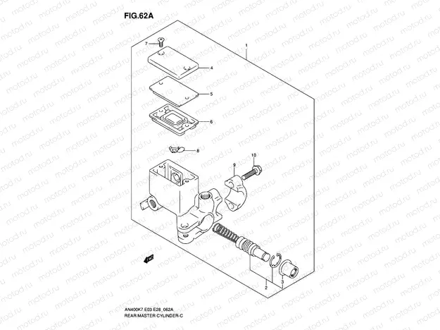 62A - REAR MASTER CYLINDER (MODEL K8/K9/AK9/L0/AL0/ZAL0)