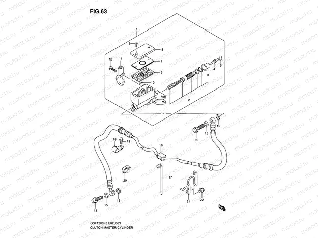 63 - CLUTCH MASTER CYLINDER (GSF1200K6/AK6)