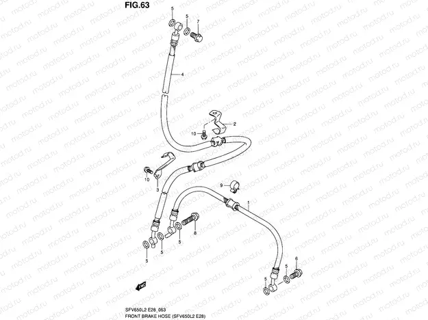 63 - FRONT BRAKE HOSE (SFV650L2 E28)