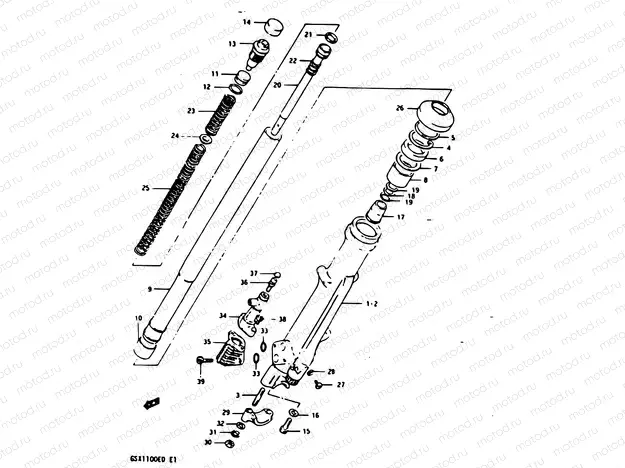63 - FRONT DAMPER (GSX1100ED/EXD)