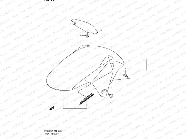 63 - FRONT FENDER (SV650SAL1 E24)