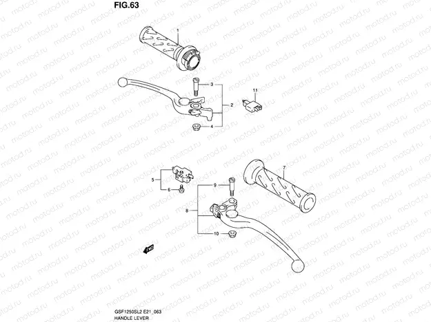 63 - HANDLE LEVER (GSF1250SL2 E24)