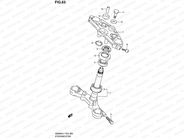 63 - STEERING STEM (GS500FH)
