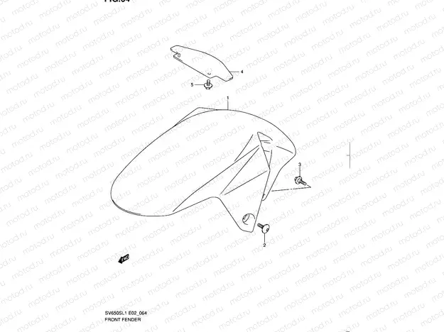 64 - FRONT FENDER (SV650SUL1 E24)