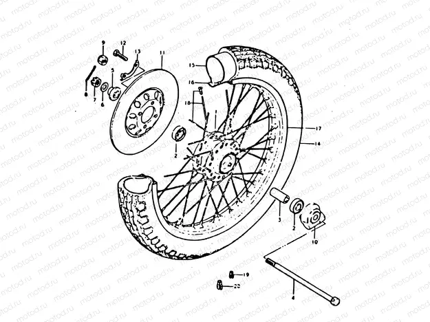 64 - FRONT WHEEL (GT250N, X)