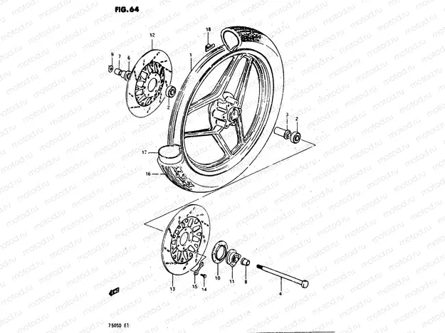 64 - FRONT WHEEL (MODEL D)
