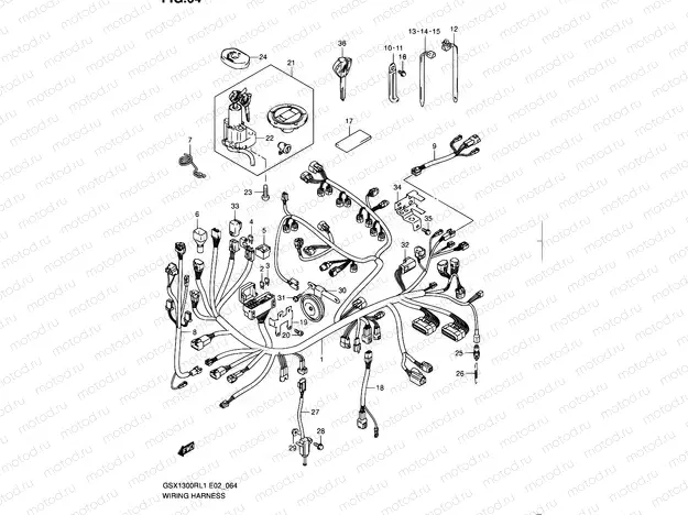 64 - WIRING HARNESS (GSX1300RL1 E14)
