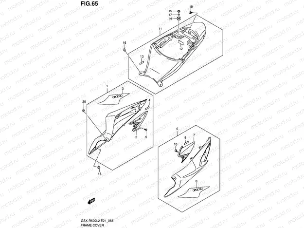 65 - FRAME COVER (GSX-R600UEL2 E21:GLR)