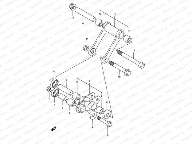 65 - REAR CUSHION LEVER (MODEL L/N/R)