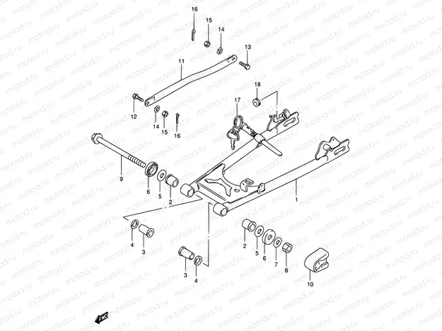 65 - REAR SWINGING ARM (E15,E17)