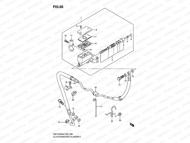66 - CLUTCH MASTER CYLINDER (GSF1250K7/AK7/K8/AK8/K9/AK9)