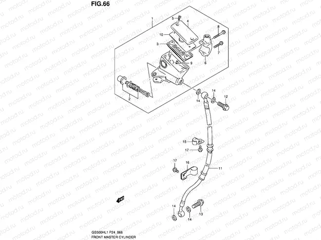 66 - FRONT MASTER CYLINDER (GS500H)