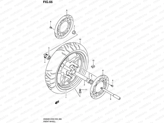 66 - FRONT WHEEL (AN650K3)