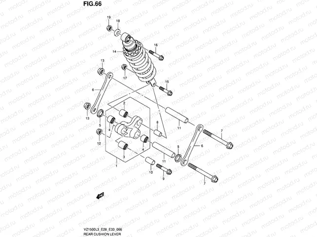 66 - REAR CUSHION LEVER (VZ1500L3 E33)