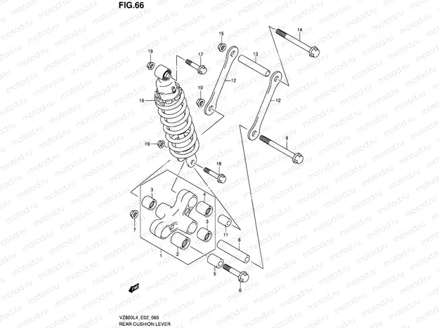 66 - REAR CUSHION LEVER (VZ800UEL4 E19)