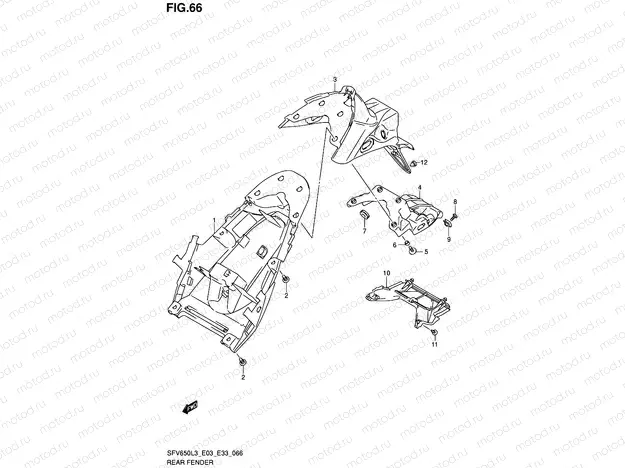 66 - REAR FENDER
