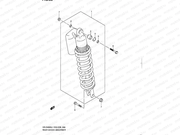 66 - REAR SHOCK ABSORBER (DR-Z400SL1 E03)