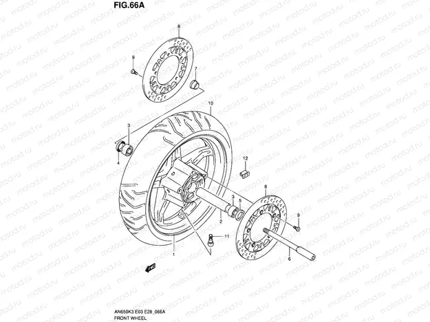 66A - FRONT WHEEL (AN650K4/K5)