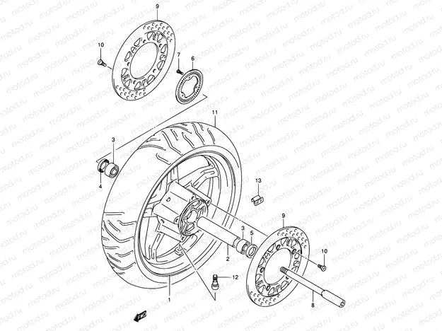 66B - FRONT WHEEL (AN650AK4/AK5)